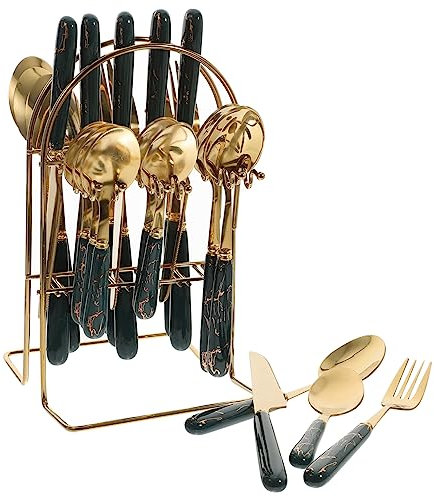 PRETYZOOM 1 Juego juego de cubiertos utensilio cubiertos de oro dispensador de cinta mostrada talheres aco inocidavel cuberteria cúter cubiertos de comida occidental kit de vajilla cerámica