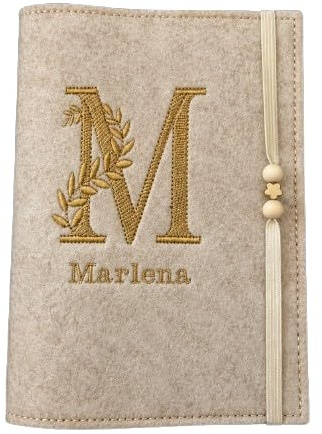 Personalisierte Mutterpasshülle Filz mit Name | Mutterpass Hülle Beige