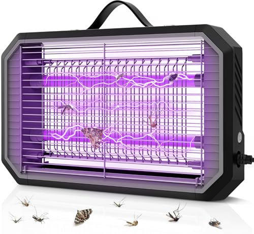 seenlast Lampada Antizanzare Elettrica, 4200V Zanzariera Elettrica con Luce UV Insetticida Alto-efficiente Trappola Zanzare Anti Insetti, Lampada Zanzare per Interni Esterni Casa Giardino
