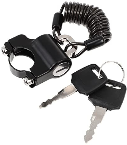 DONFAMDS Candado para Casco De Motocicleta con Cable De Acero Prueba De Manipulaciones para Seguridad Viajes De Bicicleta y Motocicleta Incluye