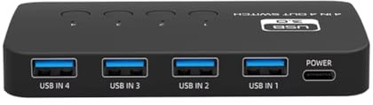 Suoumwa USB3.0 4 in 4 Out Switcher USB Flas, Maus, Tastatur, Drucker, 4 Computer Teilen Splitter