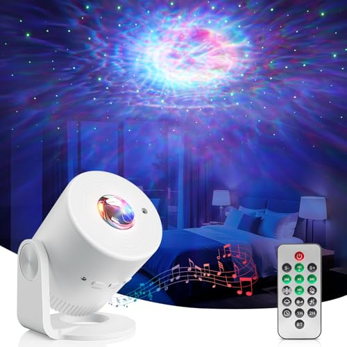 Swoieltr Proiettore cielo stellato con Bluetooth e telecomando, luce notturna a LED con timer, proiettore a stella per bambini e adulti, feste, camera da letto e home theater