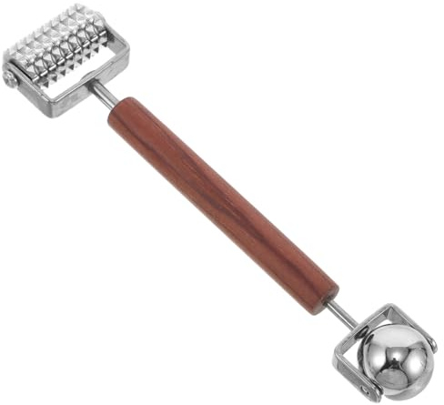 IWOWHERO Rouleau de Massage Facial Double Tête en Acier Inoxydable Outil de Soin Peau Anti-Âge 3D Masseur Contour des Yeux et Visage Portable pour Rides et Poches Massage Acupression