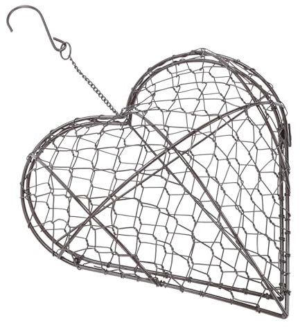 ibasenice Maceta de Hierro Forma de Corazón para Suculentas Maceta de Interior y Exterior Colgante para Jardinería Adecuado para Plantas Decorativas en Patio y Balcón