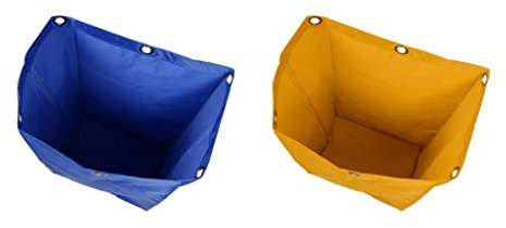 Milageto Sacchetto del Carrello di Pulizia per Pulizie Dell'albergo Dell'hotel per Pulizie Impermeabile Giallo Blu 2 Pezzi