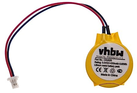 vhbw Universal BIOS-Batterie für Diverse Notebook Modellen (200mAh, 3V, Li-Mn)
