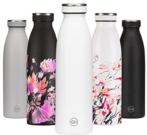 B2DO Trinkflasche Edelstahl 750ml Weiße Essenz | Wiederverwendbare Vakuum Metall Thermoskanne Wasserflasche | Auslaufsichere isolierte Thermosflasche |BPA-freie Isolierflasche für Sport, Office