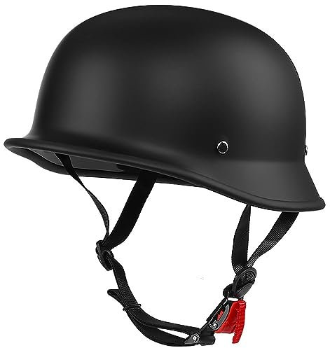 BYGMWEP Vintage Motorradhelm Halbhelme mit ECE, Halbschalenhelm für Herren und Damen, Jethelm Retro, Chopper Helm, Scooter-Helm, Fahrradhelm, mit Schnellverschlussschnallen 55~62cm