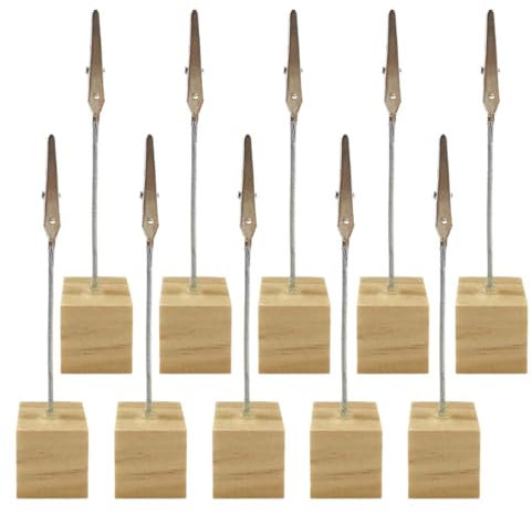 PSOWQ Fotoständer Clip, Memo Clip Halter Ständer, Memohalter Notizhalter, Fotohalter mit Klammern, Fotohalter Hochzeit für Büro/Hochzeits/Party/Hausdekoration 10 Stück