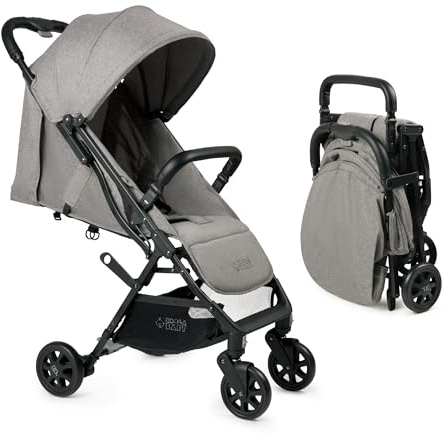 Lightweight Travel Stroller for Baby & Toddlers - Easy Fold & Compact Stroller with Canopy, Storage Basket, Multi-Position Recline & Convenient One-Hand Fold (Grey)