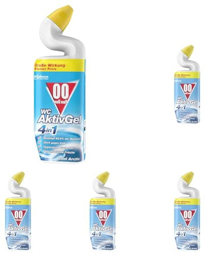 00 null null WC AktivGel 4in1 Flüssiger WC-Reiniger, Cool Arctic, 5er Pack (1x750 ml)