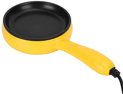 Mini Padella Elettrica Portatile Antiaderente per Bistecche, Pancake e Uova con Spatola in Legno Spina UE 220V