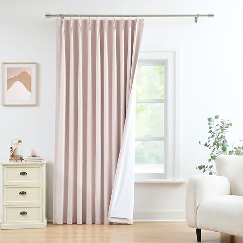 WEST LAKE Bailey Plissee-Verdunkelungsvorhang mit Futter, wärmeisolierend, moderne Fenstergestaltung, Laschen auf Rückseite, Schlafzimmer, Wohnzimmer, 152,4 x 304,8 cm (B x L), Rosa, 1 Paneel