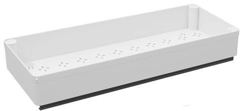 Lidzopas Ausziehbare Schubladen, Aufbewahrungsregale, modern und minimalistisch, Schrankorganisator, weiß, 13,5 cm