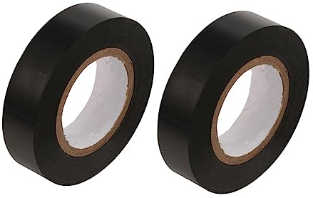ULTECHNOVO 2rolls Pvc Insulation Tape Abrasion Moisture Resistant Black Electrical Adhesive Tape for Cable Repair