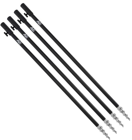 A&N 4 Stück Rutenhalter Bankstick Erdsperr Rutenauflage Aluminium Drill 30-120cm