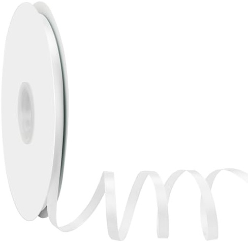 Satinband Schleifenband Weiß, Dooozy 38mm 91m Geschenkband Dekoband, Stoffband für Verpacken Geschenken Weihnachten Hochzeit Dekorieren