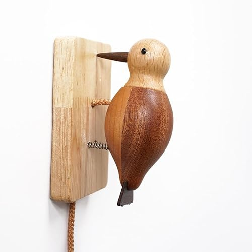 Wooden Woodpecker/Creative Wooden Gift/Retro Door Knocker/Pendant Doorbell, Suitable for Home Furnishings, Coffee Shops, Homestays, etc. Color Blocked 1 Set/Box