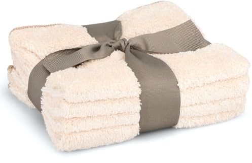 Pastaclean 4er Pack Gästehandtücher 30 x 50 cm antibakteriell, Premium Gästetücher 100% Mikrofaser, Super saugstark, schnelltrocknend (Kitt)