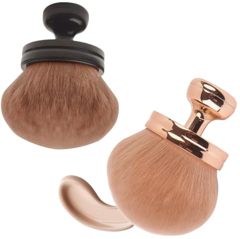 2 Stück Selbstbräunerpinsel,Puderpinsel Groß,Kabuki Pinsel,7.4cm Make up Pinsel,Ovaler Concealer Puderpinsel,Selbstbräuner/Foundation