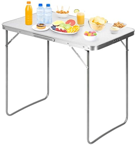 Valle Verde Campingtisch, Klapptisch, Gartentisch, Arbeitstisch, Balkontisch, Reisetisch - Klappbar, Tragbar, Stabil - Für Drinnen & Draußen, Picknick - 70 x 50 x 60 cm (LxBxH)