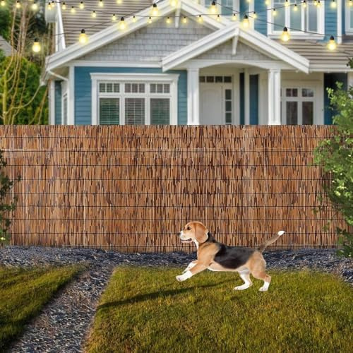 Rotolo di recinzione in bambù intrecciato a mano – Parasole da esterno per balcone, finestra, tetto, parete, pergola, dimensioni: 31 x 149 cm, 61 x 201 cm, 122 x 488 cm (122 x 201 cm)