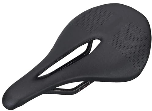 Carbon-Leder-Fahrradsattel Mit PU-Schicht For MTB Und Straße | Das optimierte Rennprofil verbessert die Leistung beim Langstreckenradfahren(240x140MM)