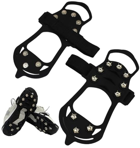 Grampones De Hielo | 1 Par 10 Dientes Antideslizantes Ligeros Crampones - Grampones De Tracción para Hombres En Nieve Y Hielo | para Aventura Invernal Trabajo Exterior Correr Desplazamiento Compras