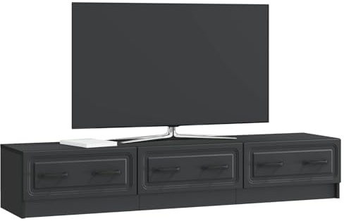 vidaXL TV-skåp 147 x 34,5 x 27 cm Svart Konstruerat trä