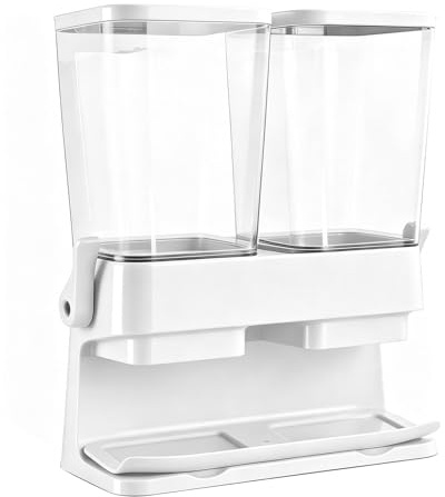 Lot de 2 distributeurs de céréales, 2 distributeurs de céréales de 3 l, anti-fuite et de qualité alimentaire, récipients hermétiques transparents pour cornflakes, noix, grains de café et flocons
