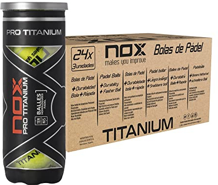 NOX Pelotas Pádel Pro Titanium Cajón 24 Botes 3 pelotas