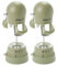 Kochblume Gewürzmühle mit Silikon-Auffangkappe 2er Set | ergonomische Hebelfunktion | Keramikmahlwerk | 5 verschiedene Mahlgrade | Füllkappe und Silikonfuß | Farbe: taupe