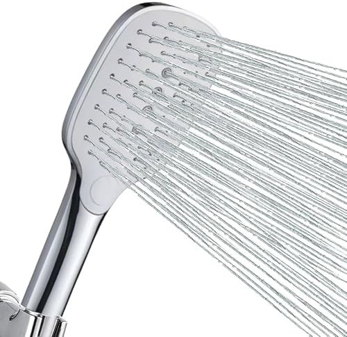 Wassersparende Duschkopf, Hochdruck Handbrause mit 3 Strahlarten, Duschbrause, Brausekopf mit Antikalk-Funktion, Chrom