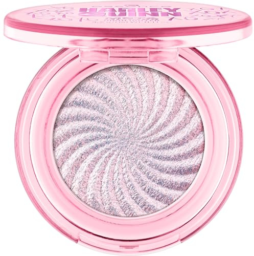 essence Harley Quinn Meta Glow Highlighter, Nr. 01, Pink, definierend, schimmernd, holographisch, glitzernd, vegan, ölfrei, ohne Parabene, ohne Mikroplastikpartikel, 1er Pack (3.2g)