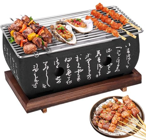 Pwshymi Barbecue Carbonella, Griglia Giapponese Portatile Utensili per Barbecue per Campeggio, Picnic Sulla Spiaggia