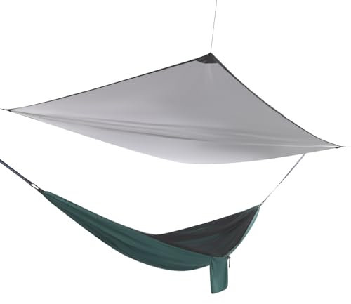 Hängematte Outdoor mit Tarp Moskitonetz 2.9 * 1.4m Ultraleicht Wasserdicht Camping Hammock Hängematten mit Insektennetz Zeltplane 200kg Last Kapazität (Grün)