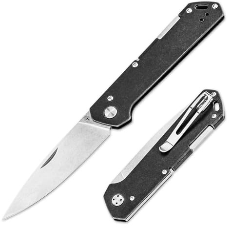 Böker SOLINGEN® Kihon Bifold 42a Klappmesser – Backlock Zweihand Messer mit Clip – EDC Taschenmesser mit 8,1 cm Droppoint MagnaCut Klinge – flaches Vollmetal Taschenmesser – Made in Germany