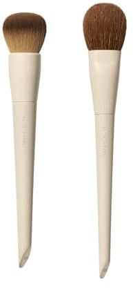 Morphe x Ariel Sunkissed Skin Duo - Makeup Brush Set Including A24 Signature Foundation & A58 Cream Contour Brushes - Professional Makeup Tools for Flawless Blending & Sculpting (2 Piece Set)