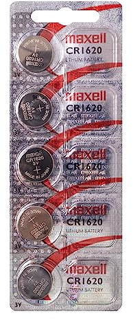 Maxell 18586500 Pile Domestique à Usage Unique CR1620 Zinc-Manganese Dioxide (Zn/MnO2) - Piles (Single-Use Battery, CR1620, Zinc-Manganese Dioxyde (Zn/MnO2), 3 V, 5 Pièces(s), 80 mAh)