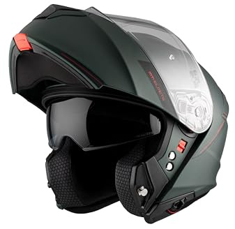 MT Helmets Genesis SV – Casco Moto Modular con Visor Solar Retráctil, Calota HIRP, Pantalla Antivaho y Preparado para Intercomunicador | Homologado ECE 22.06 & DOT