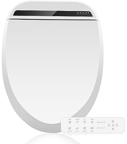 YOURLITE Electronic Smart Bidet Toilet Seat with Warm Air Drying, Heated Seat Bidet with Remote Control Self-Cleaning Nozzle Adjustable Warm Water Power Saving, Elongated