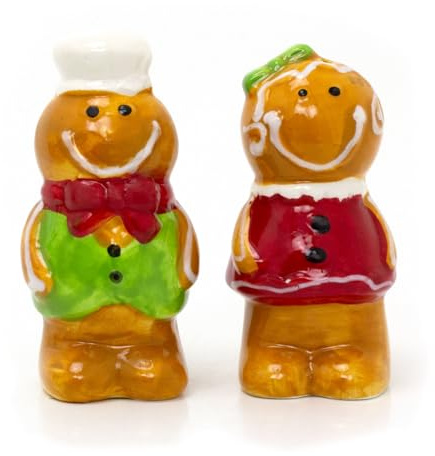 Christmas Gingerbread Salt and Pepper Pots | Festive Salt and Pepper Set Xmas Salt and Pepper Shakers | Christmas Characters Cruet Sets