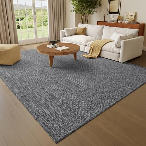 Cheerx Teppich Läufer 120x180cm, Küchenteppich waschbar rutschfest, Flur Teppich Absorbierend, dauerhaft & antistatisch, Küchenläufer für Eingang, Küche, Wohnraum,Grau