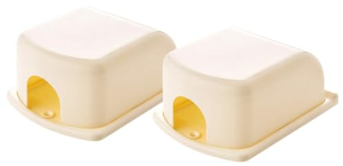 Copertura di Sicurezza per Presa Elettrica a Parete 2 Pezzi | Abs Beige, Adesivo Sicuro, Resistente alle Alte Temperature, per Bagni e Garage