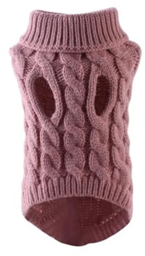 Dog Knit Sweater, Pink, Small | Soft and Warm, Comfortable, Cold Weather Pet Clothing, For Small Cats and Dogs