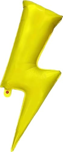 Guld blixt folieballong – metallisk Thunderbolt heliumballong för superhjälte festdekorationer, födelsedagsdekor och elektriska temaevenemang, 75 cm (2-pack)