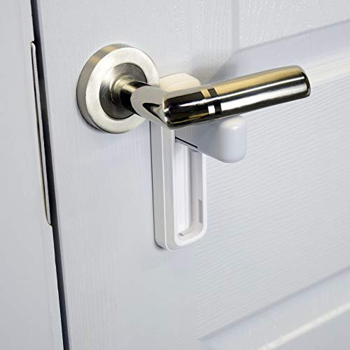 BeeGo® Türhebelschlösser (2er-Pack) - Türschloss zum Aufkleben ohne Bohren | Türsicherung mit Kleber für Zuhause, Schlafzimmer & Küche