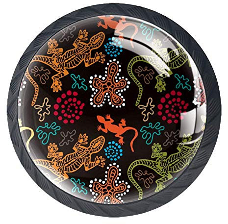 Haminaya Cartoon Gecko Möbelknopf Kinderzimmer Stern Möbelknöpfe Kinder 4er Set 3.5x2.8cm