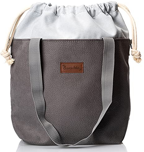 BAMBINIWELT Wickeltasche Schultertasche Shopper Babytasche Windeltasche aus LEDER für Kinderwagen Buggy (Modell 11)