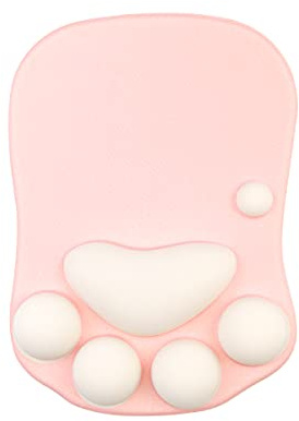 XHLWZR Katzenpfote Mauspad Ergonomisches Mauspad mit Handgelenkstütze,Gel Mauspad mit Rutschfester Silikonbasis,Computer Mauspad Gaming Mauspad,Rosa